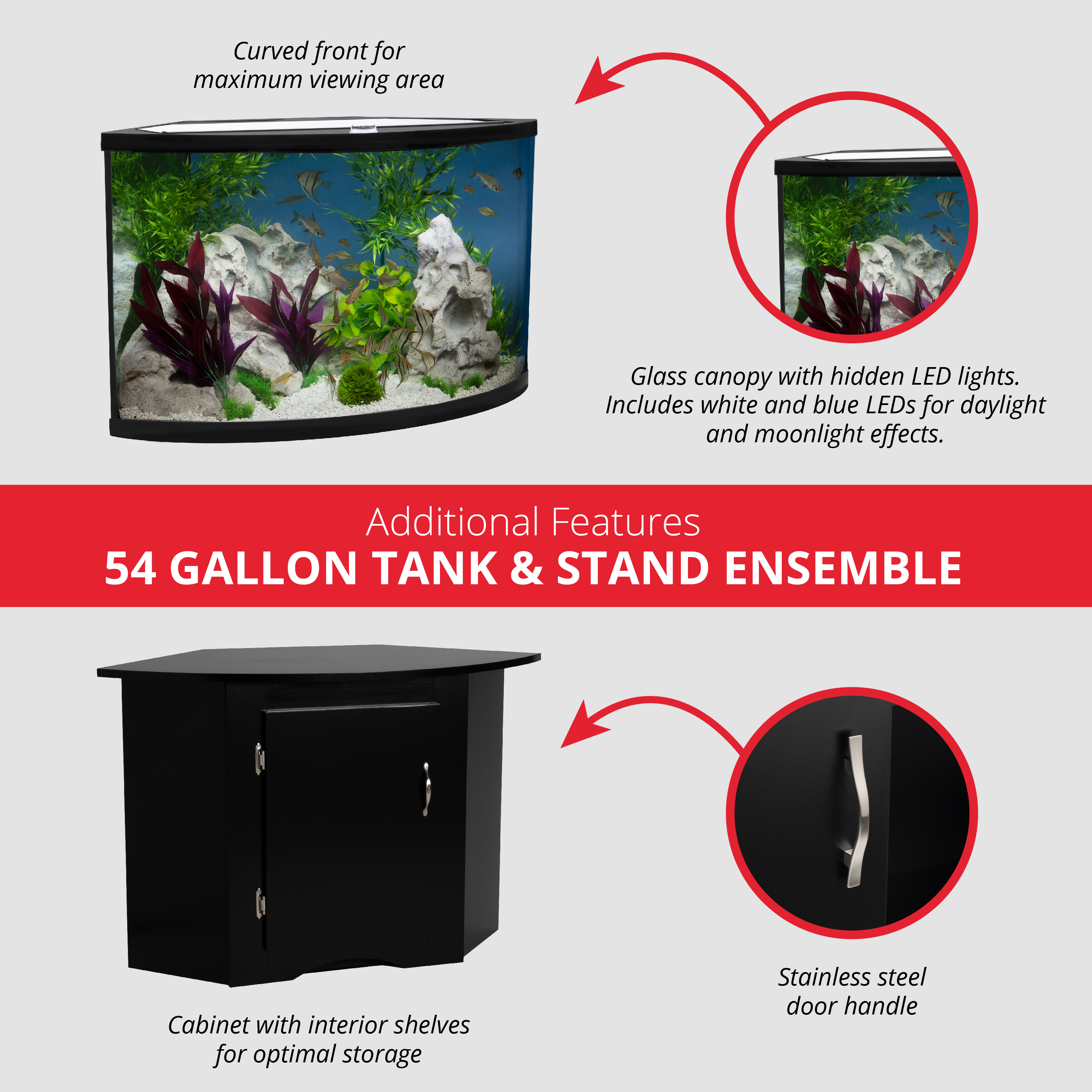 Petsmart 54 online gallon corner aquarium